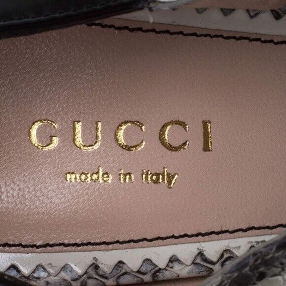 Gucci Tricolor Leather Snakeskin Nimue Mary Jane Pumps Heels. EU 38 (US 8) - Picture 6 of 9